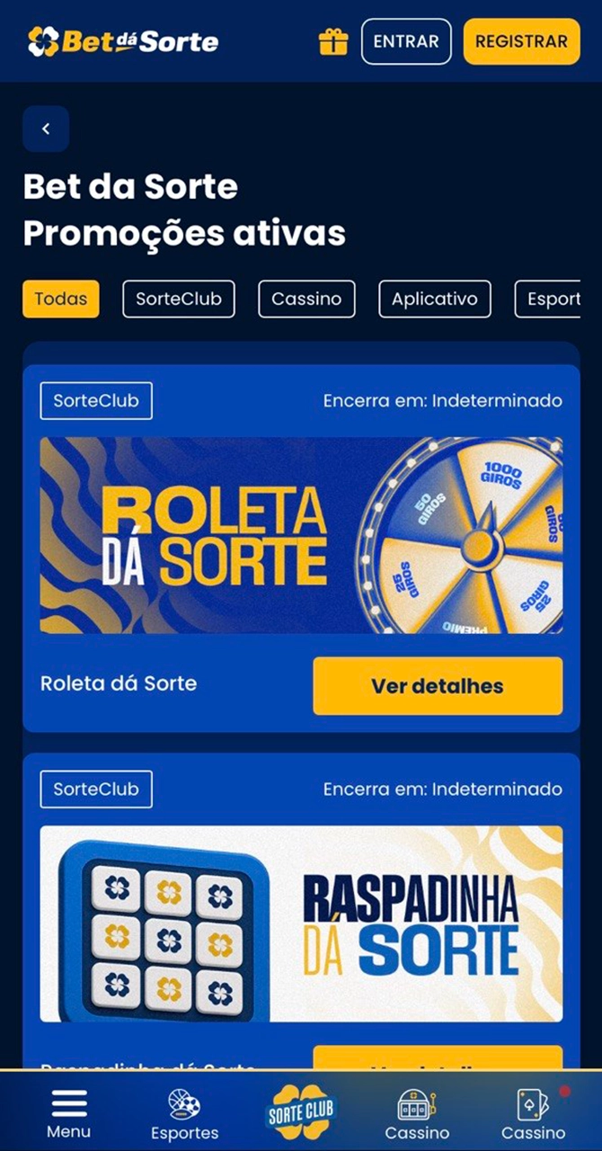 Confira todas as ofertas e promoções ativas na Bet da Sorte.