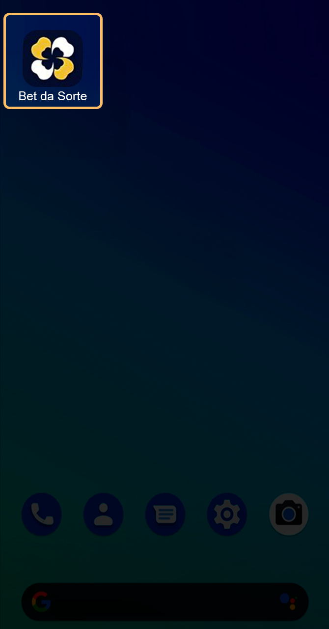 Tela de acesso à conta no aplicativo Bet da Sorte.