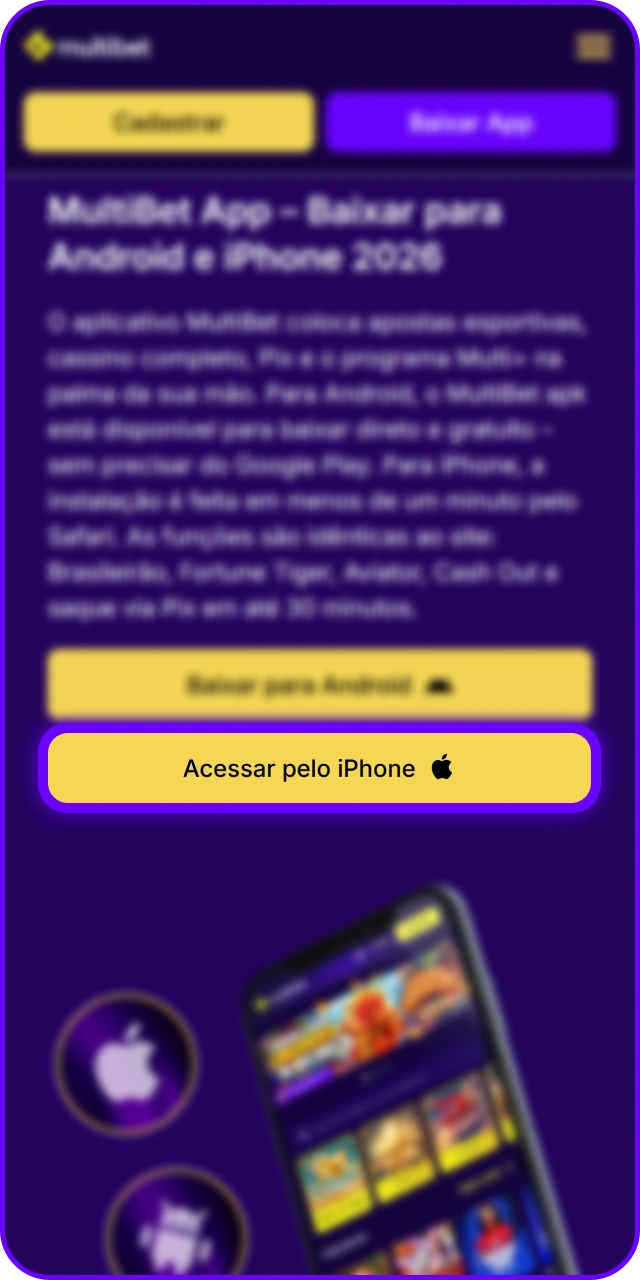 Toque neste botão para iniciar o download do aplicativo oficial MultiBet para iOS.