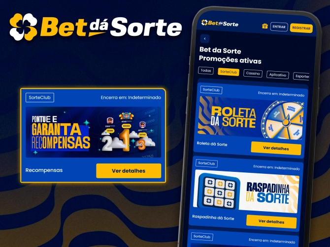 Acesso ao clube de fidelidade pelo app Bet da Sorte.