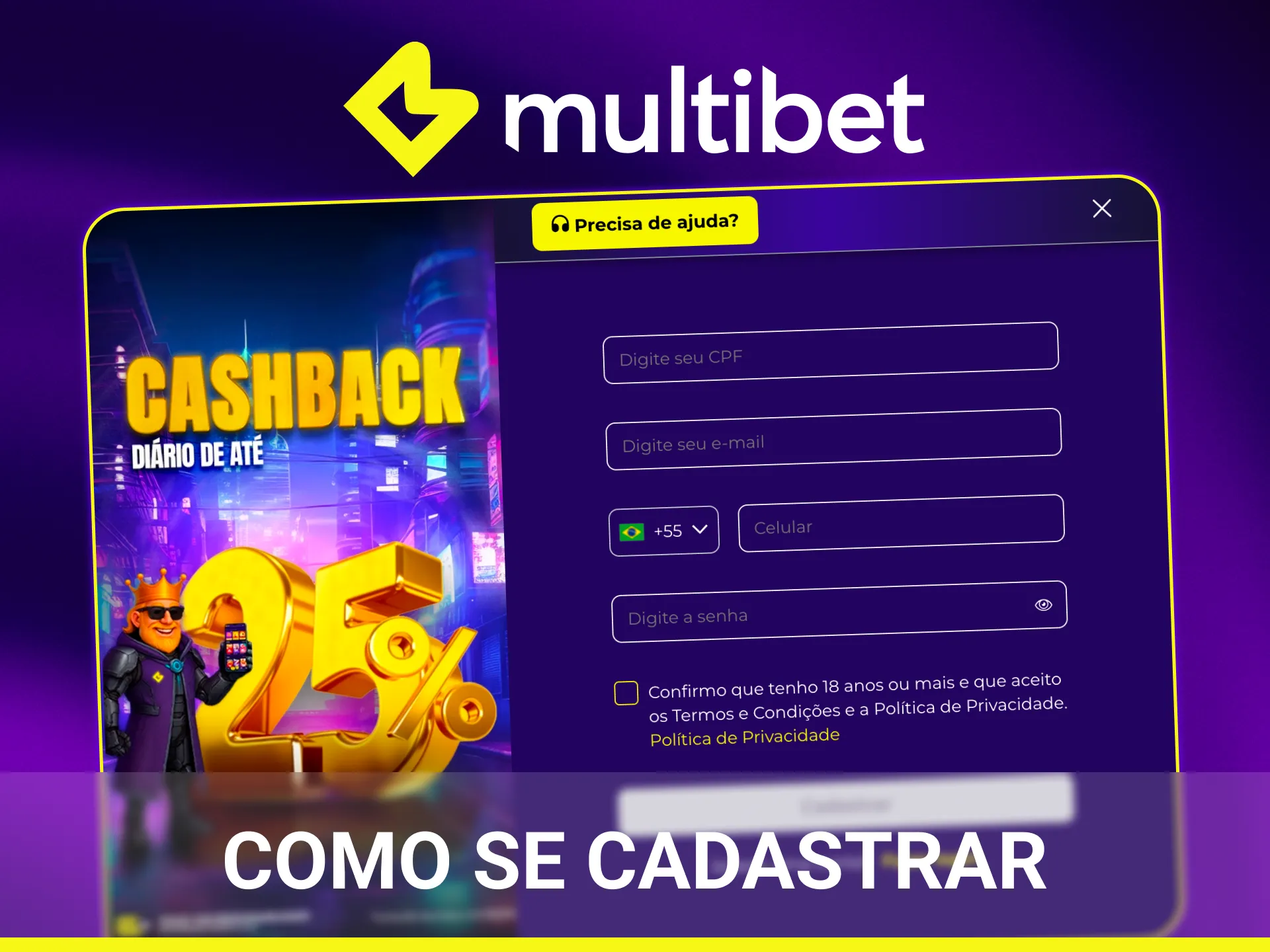 Saiba como se cadastrar na MultiBet Brasil para começar a ganhar.