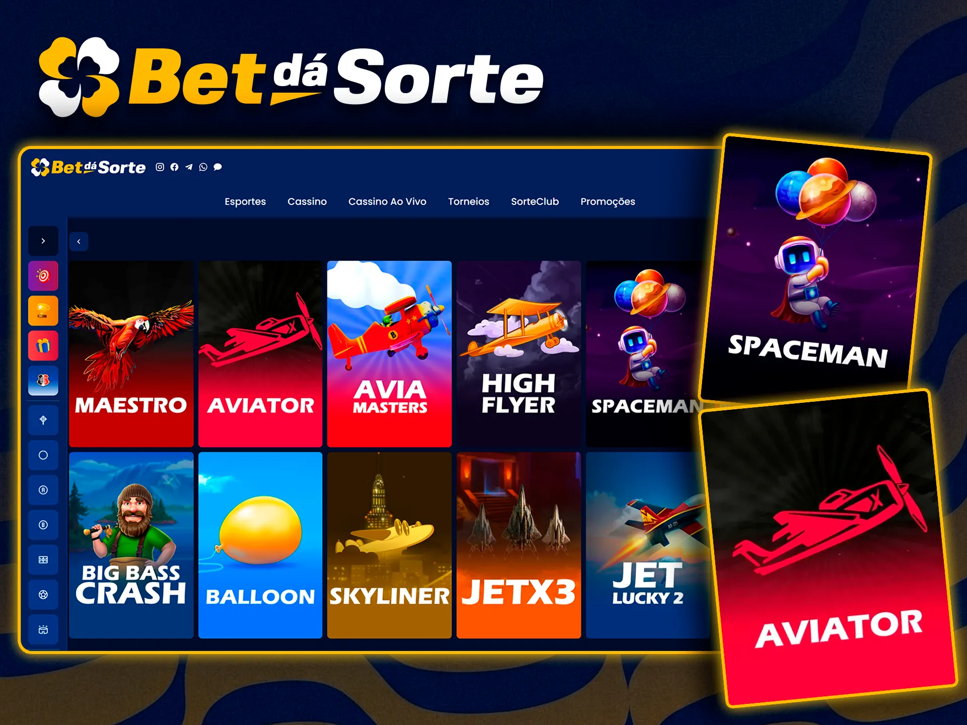 Jogos instantâneos e emocionantes no cassino Bet da Sorte.